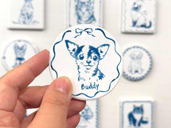 Custom Pet Portrait Ceramic Magnet