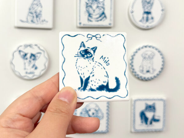 Custom Pet Portrait Ceramic Magnet
