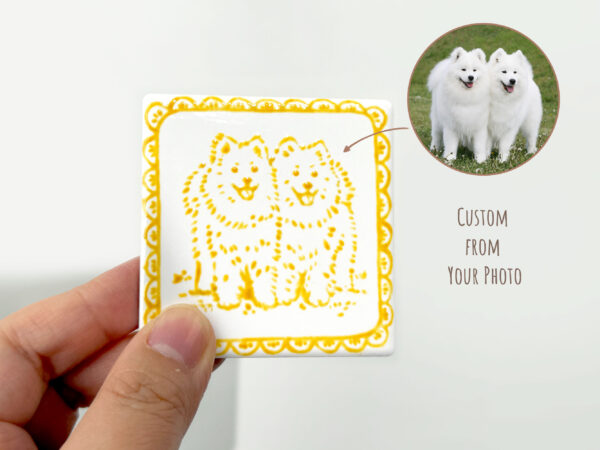 Custom Pet Portrait Ceramic Magnet