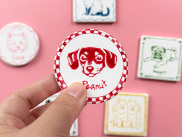 Custom Pet Portrait Ceramic Magnet