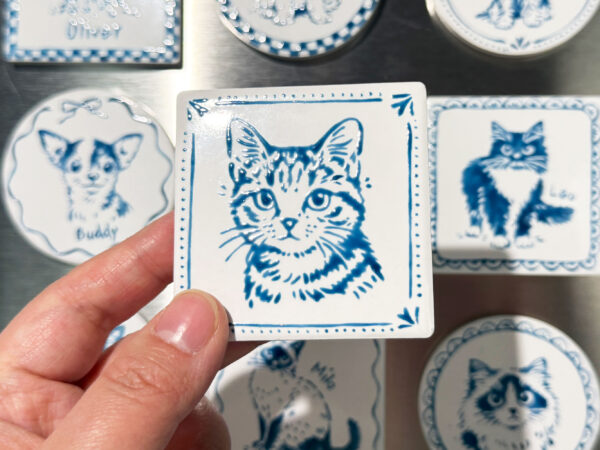 Custom Pet Portrait Ceramic Magnet