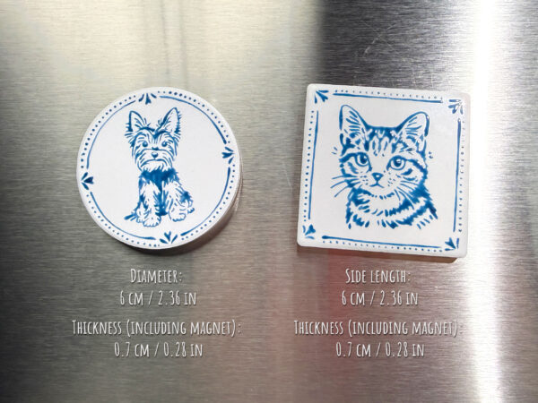 Custom Pet Portrait Ceramic Magnet